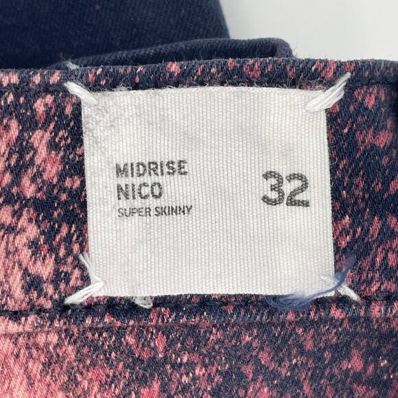 Hudson Women's Nico Super Skinny Midrise Jeans, Sz. 32 Artsy Cosmo Tie Dye Edgy - Picture 6 of 16